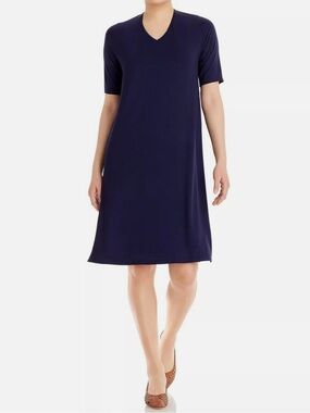 Eileen Fisher NWT Ultraviolet V-Neck Jersey Shift Dress M